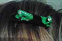 Frogs Barrette, One of a Kind, Handmade, CustomPokersAndMore