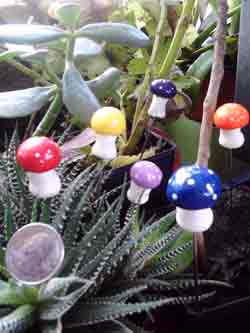Multi colored Mushroom Plant Pot Pokers, CustomPokersAndMore