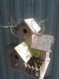 Living Wooden Triple BirdHouse
